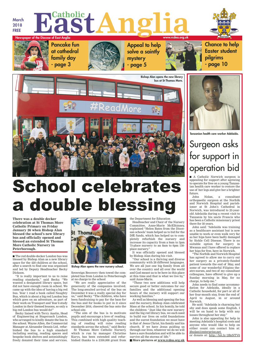 Mar 2018 edition of the Catholic East Anglia - Page 