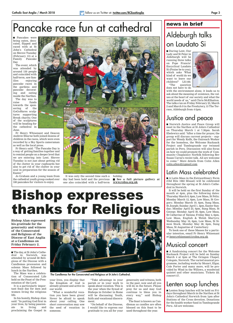 Mar 2018 edition of the Catholic East Anglia - Page 