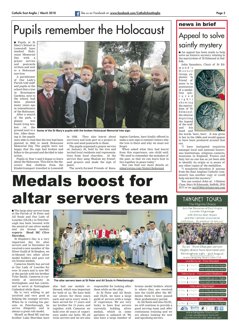 Mar 2018 edition of the Catholic East Anglia - Page 