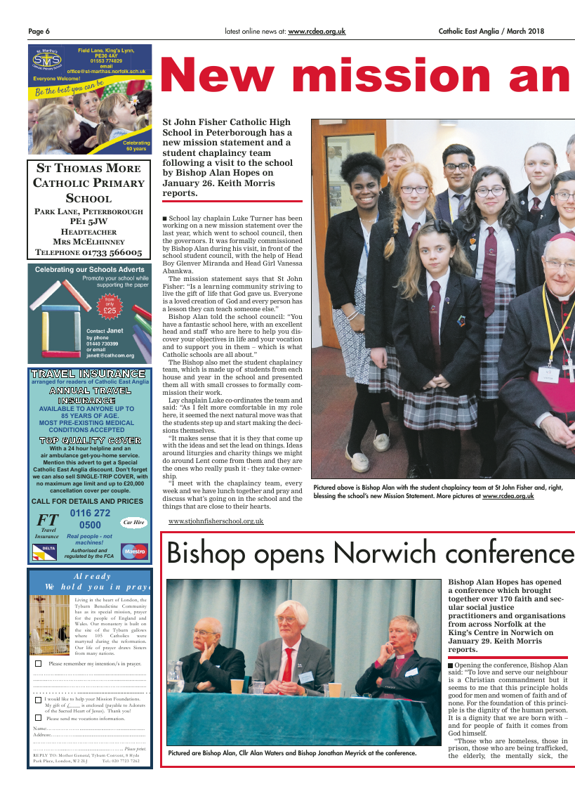 Mar 2018 edition of the Catholic East Anglia - Page 