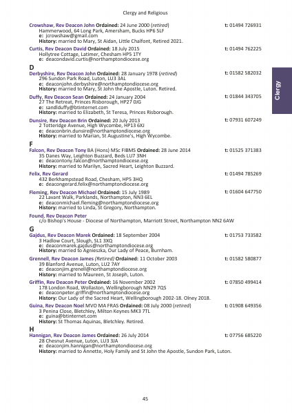 2023 edition of the Northampton Diocesan Directory