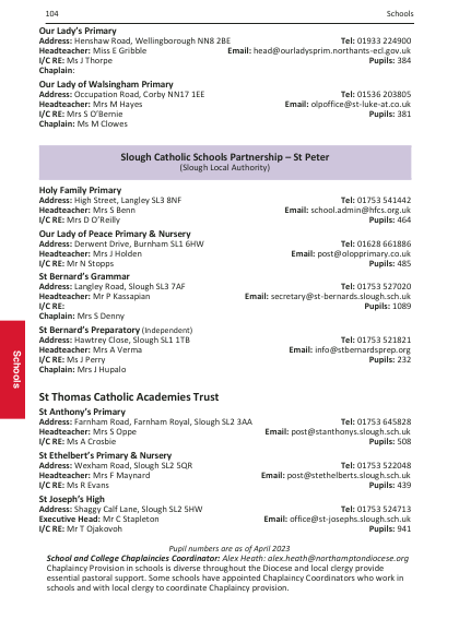 2024 edition of the Northampton Diocesan Directory