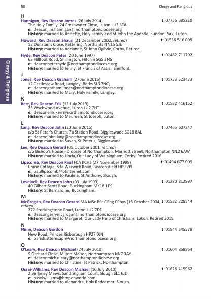 2024 edition of the Northampton Diocesan Directory