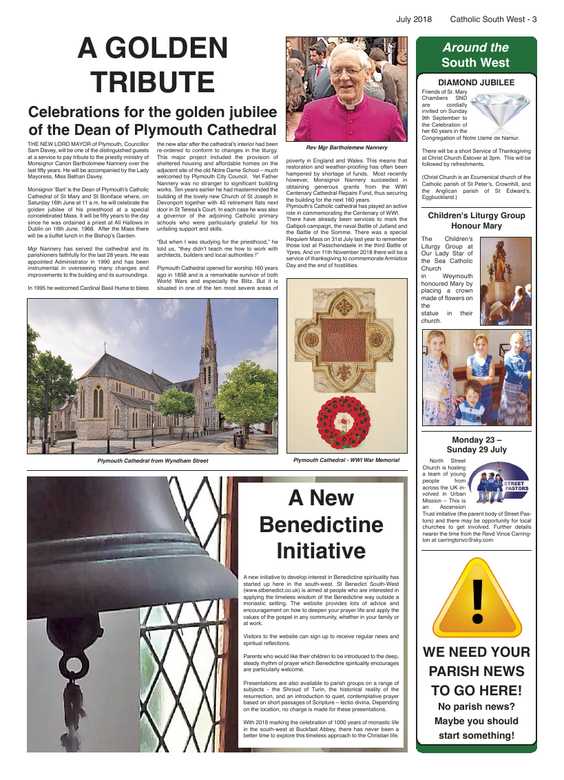 Jul 2018 edition of the Catholic South West - Page 