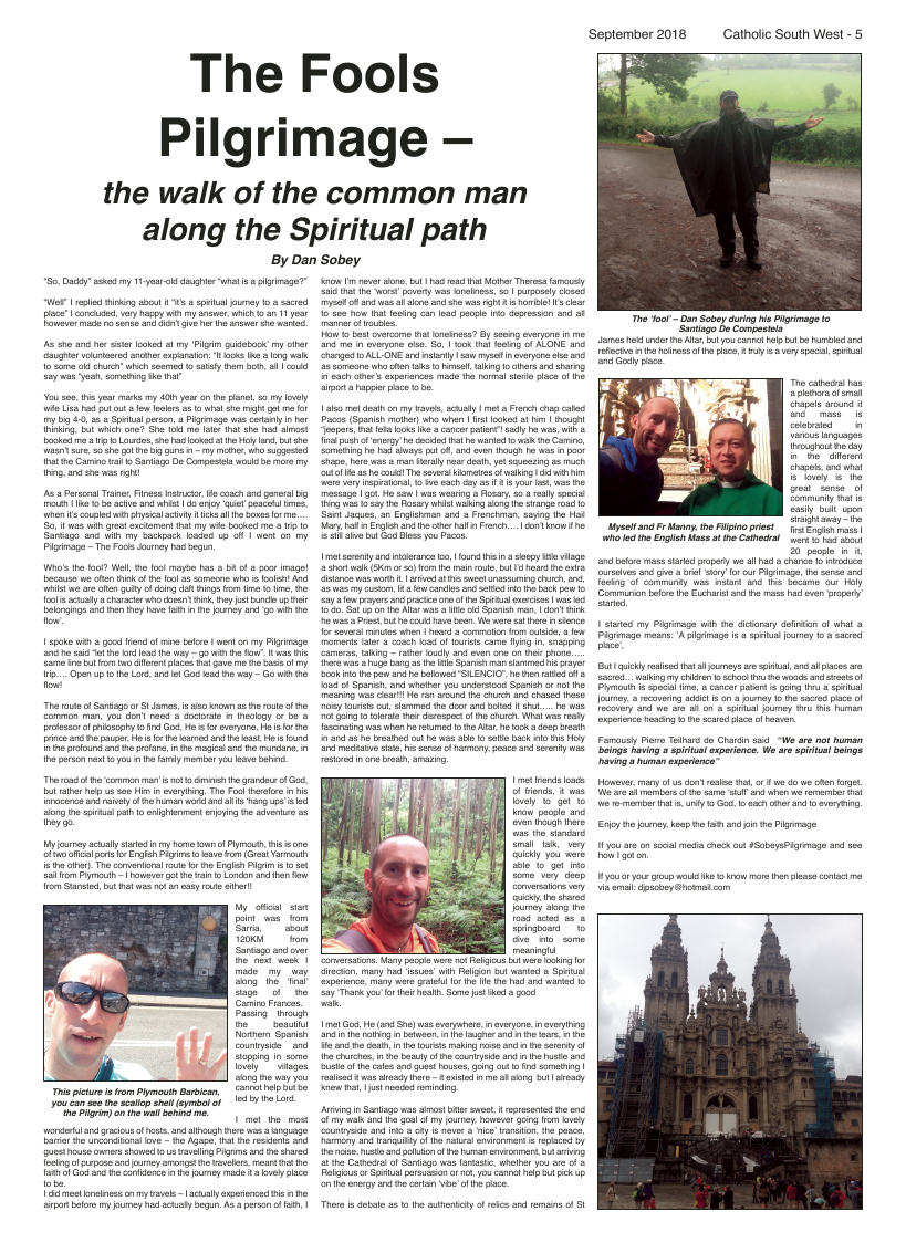 Sept 2018 edition of the Catholic South West - Page 