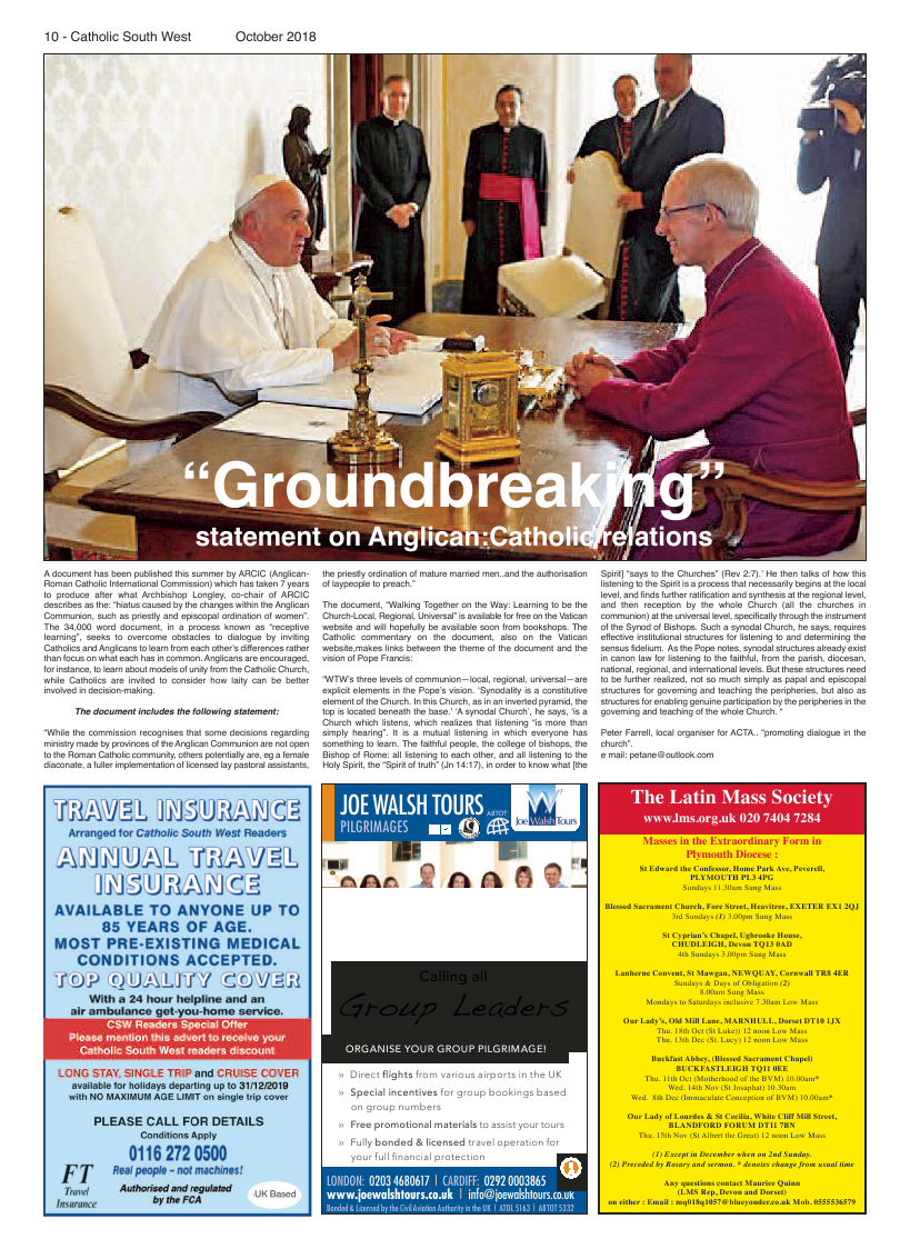 Oct 2018 edition of the Catholic South West - Page 