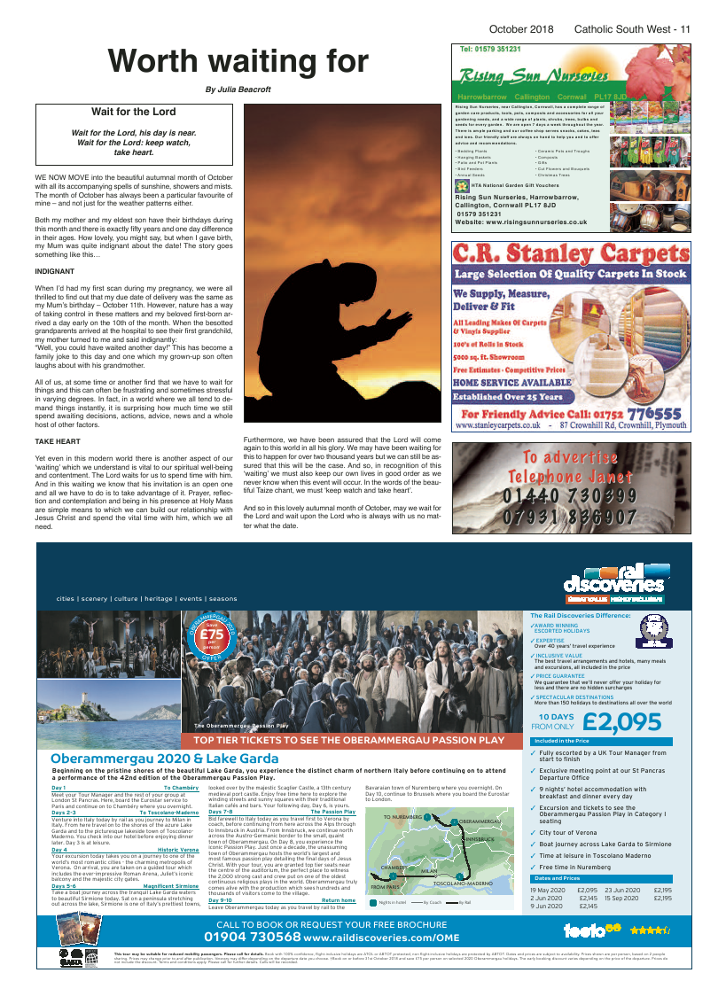 Oct 2018 edition of the Catholic South West - Page 