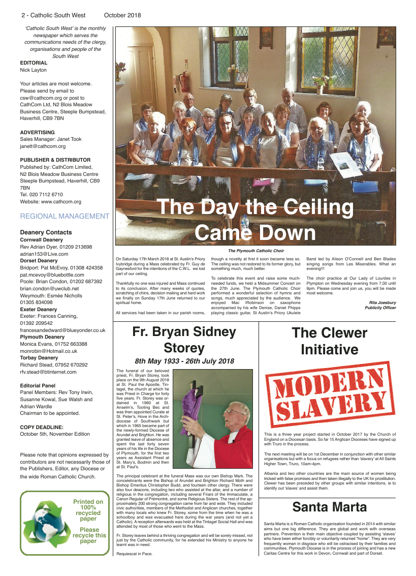 Oct 2018 edition of the Catholic South West - Page 