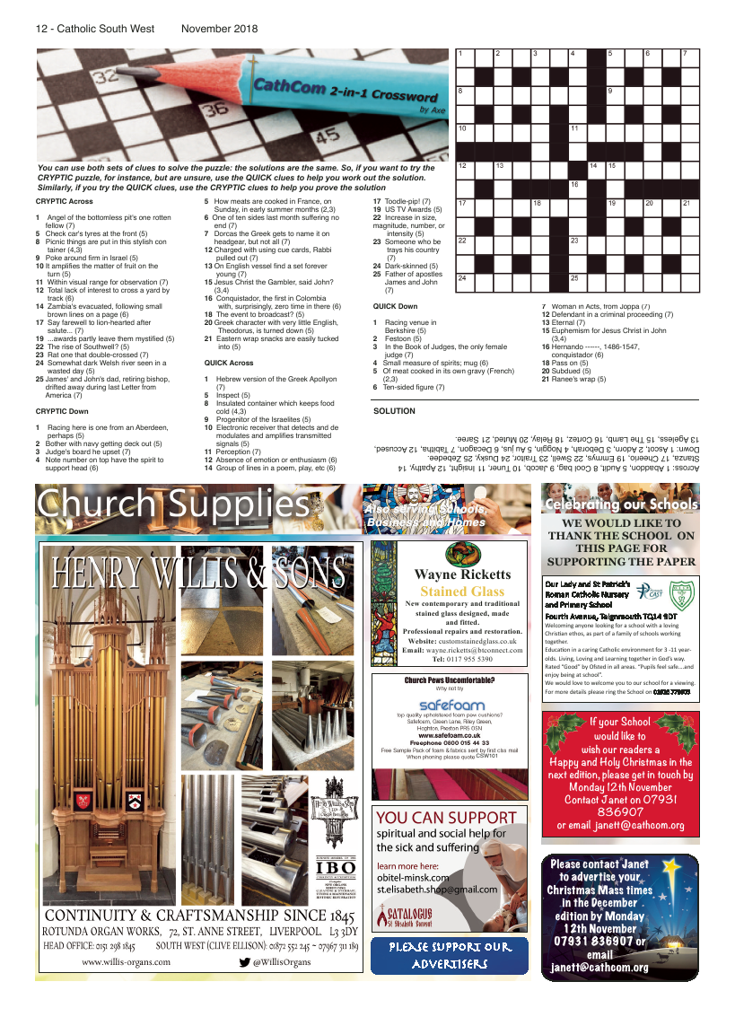 Nov 2018 edition of the Catholic South West - Page 