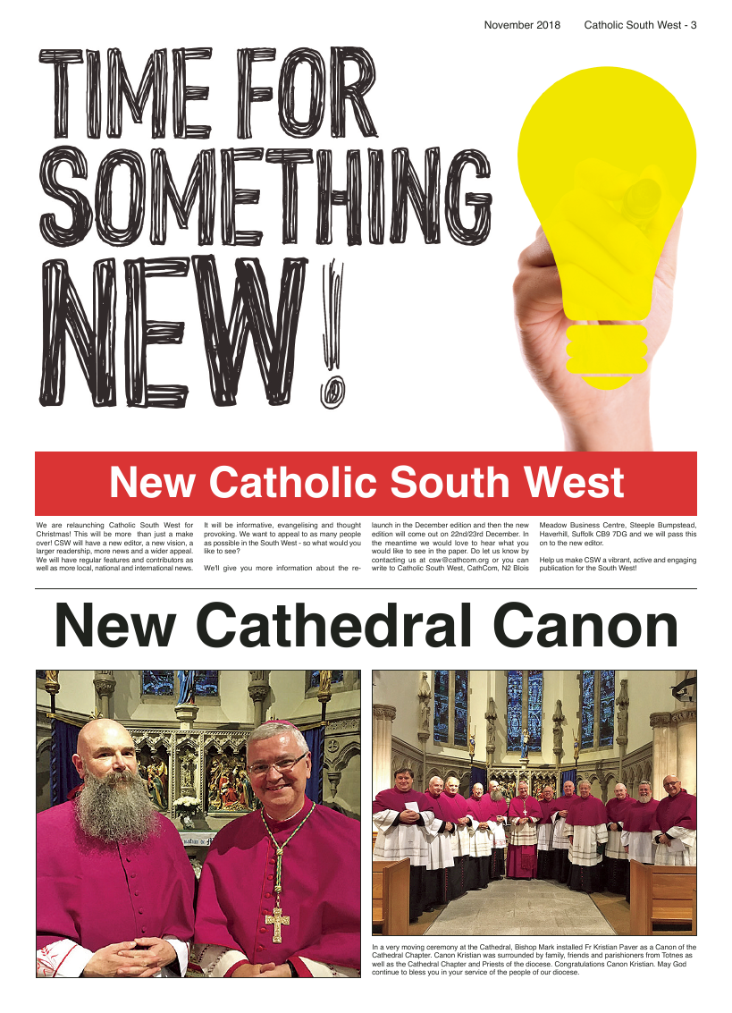 Nov 2018 edition of the Catholic South West - Page 