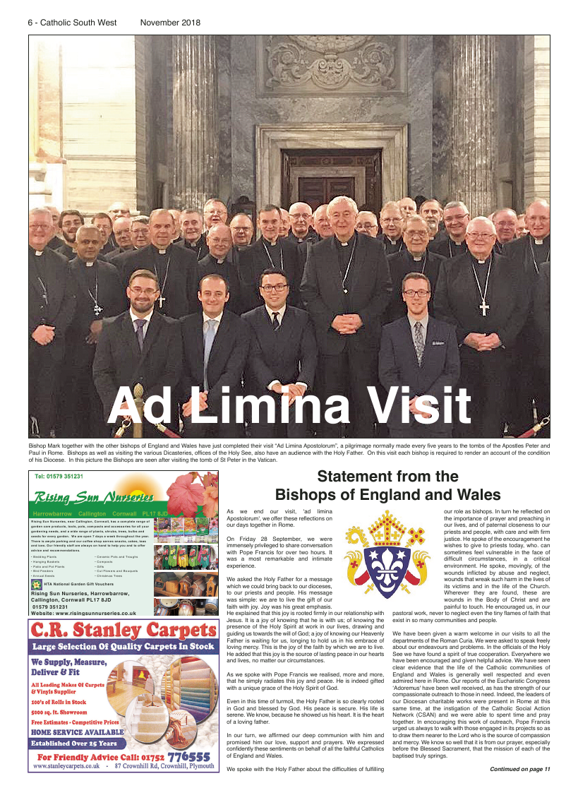 Nov 2018 edition of the Catholic South West - Page 