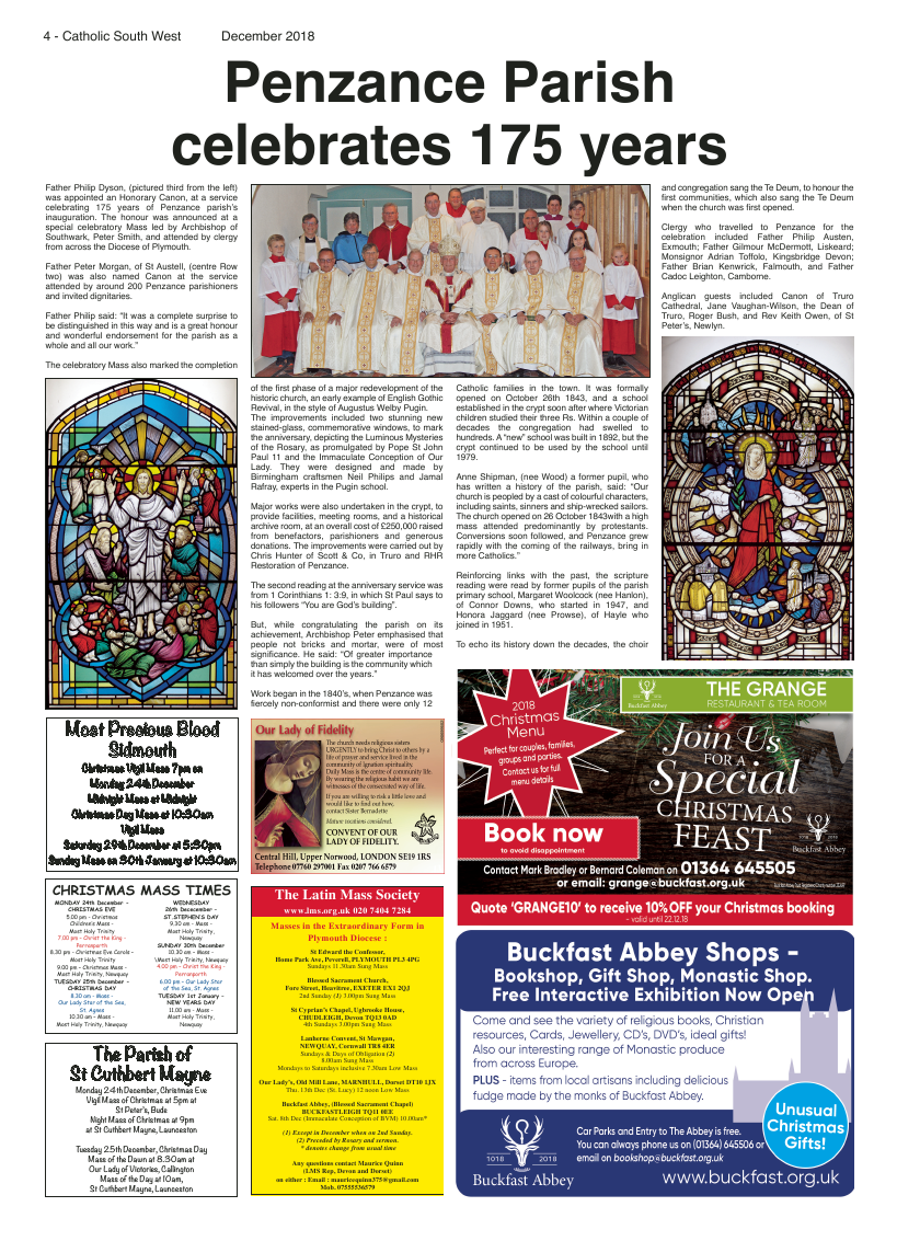 Dec 2018 edition of the Catholic South West - Page 