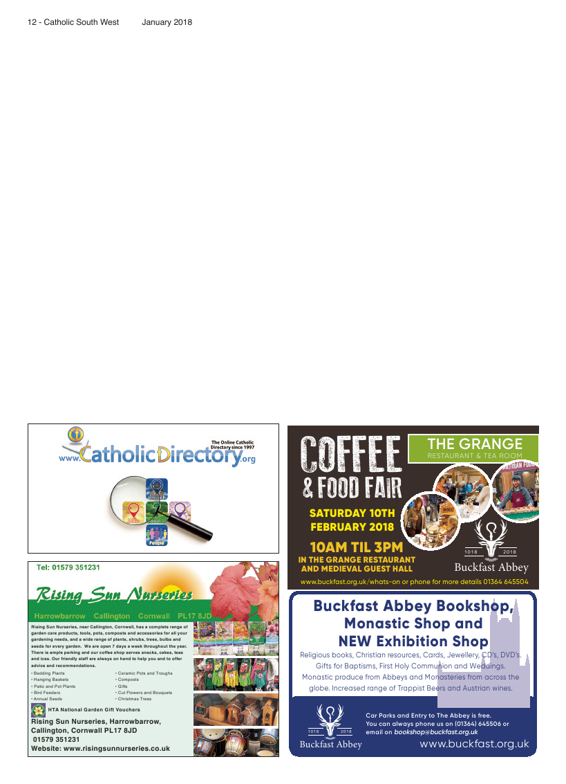 Jan 2018 edition of the Catholic South West - Page 