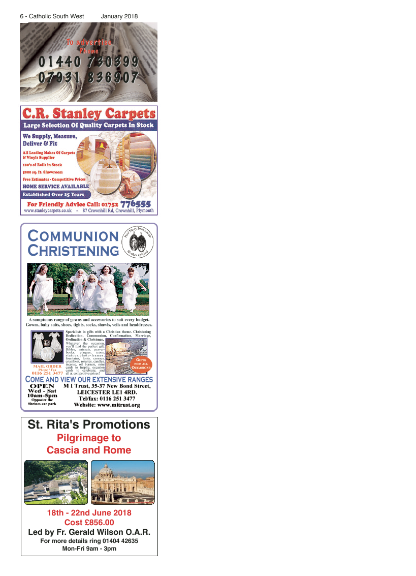 Jan 2018 edition of the Catholic South West - Page 