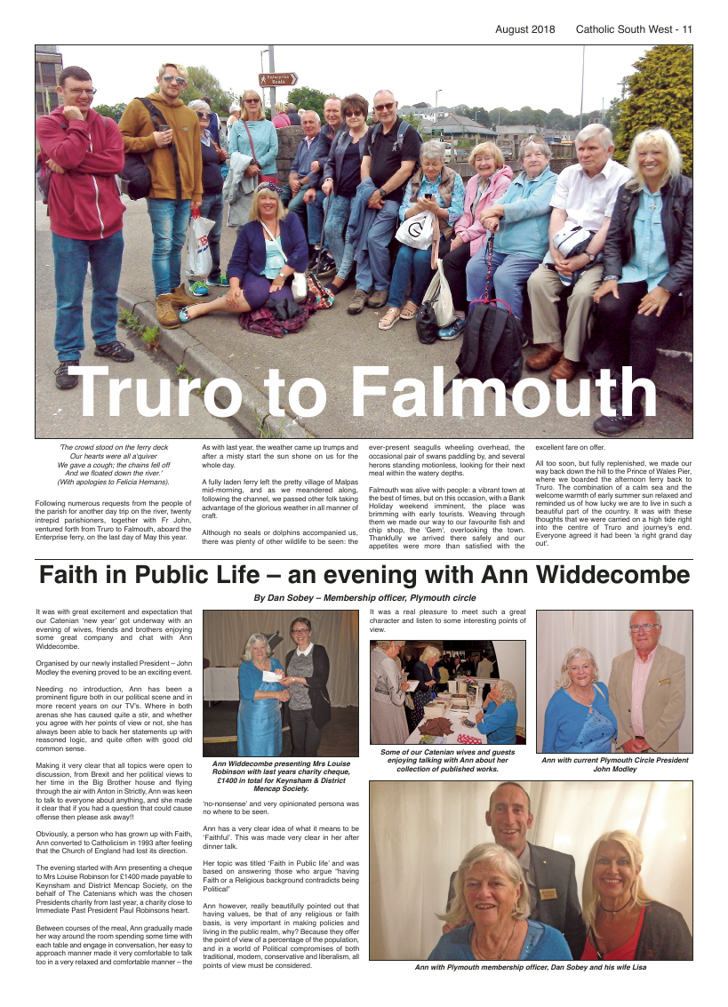 Aug 2018 edition of the Catholic South West - Page 