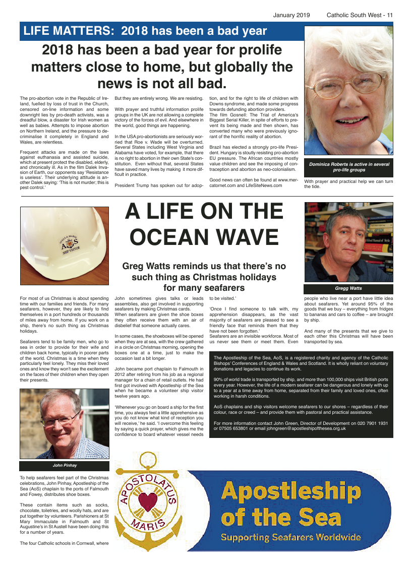 Jan 2019 edition of the Catholic South West - Page 