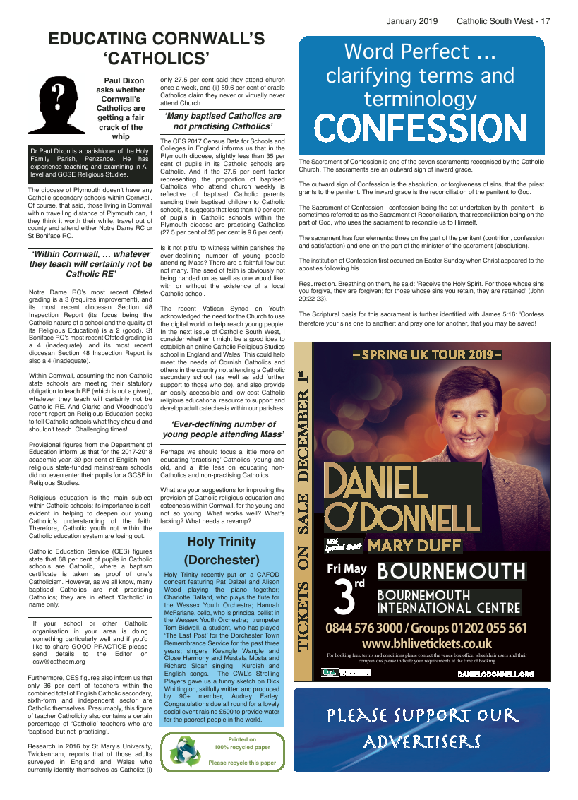 Jan 2019 edition of the Catholic South West - Page 