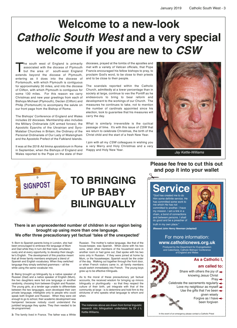 Jan 2019 edition of the Catholic South West - Page 