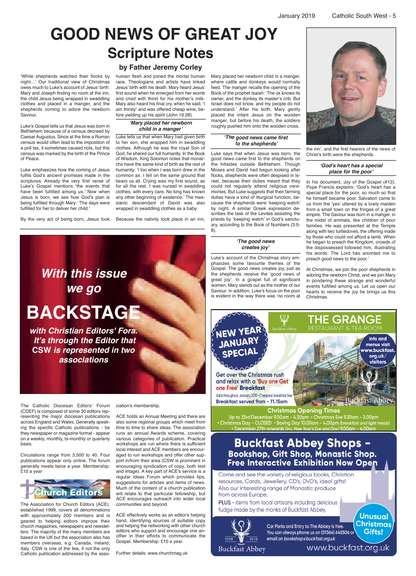 Jan 2019 edition of the Catholic South West - Page 