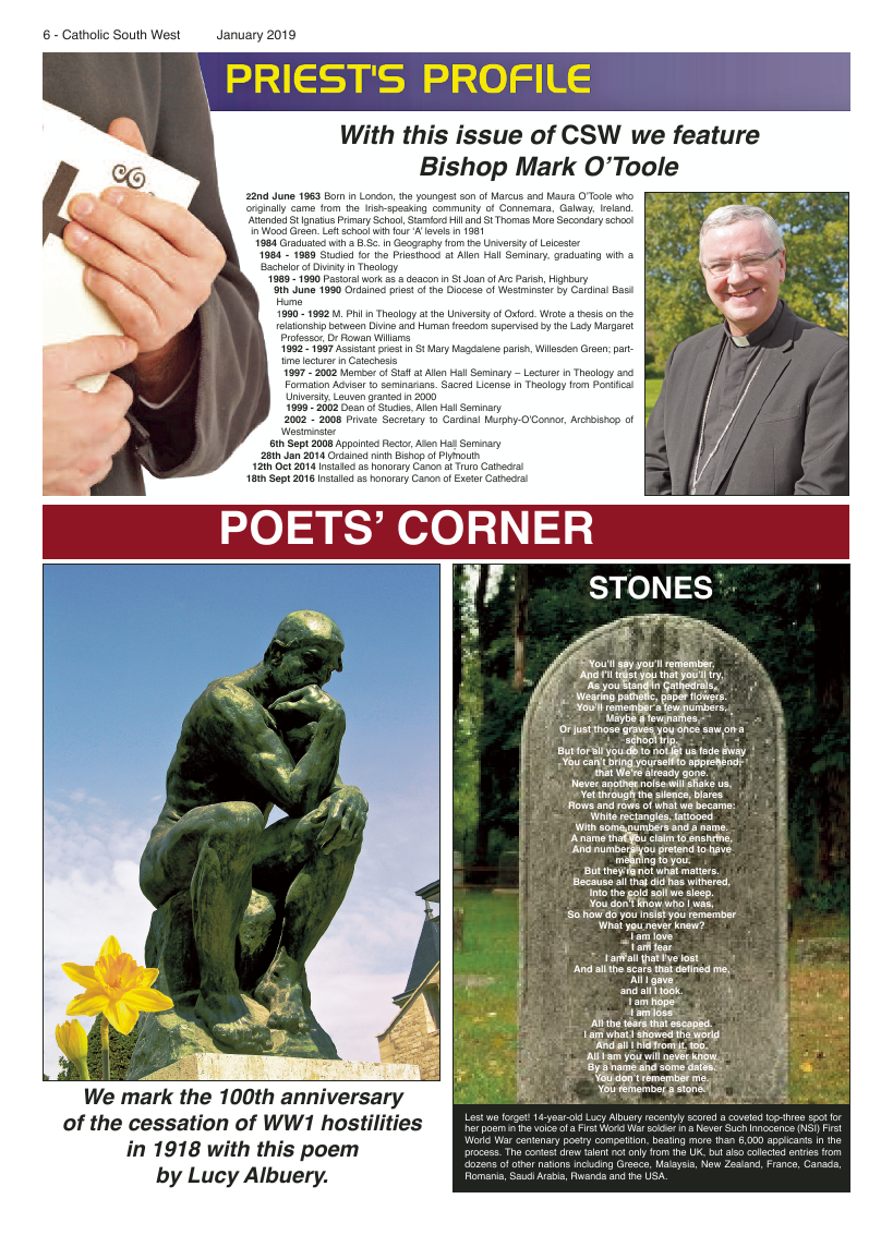 Jan 2019 edition of the Catholic South West - Page 