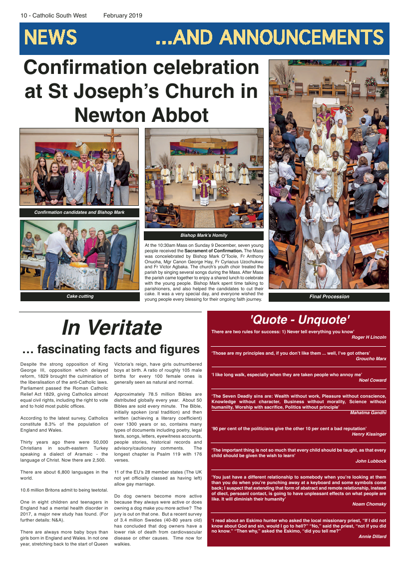 Feb 2019 edition of the Catholic South West - Page 