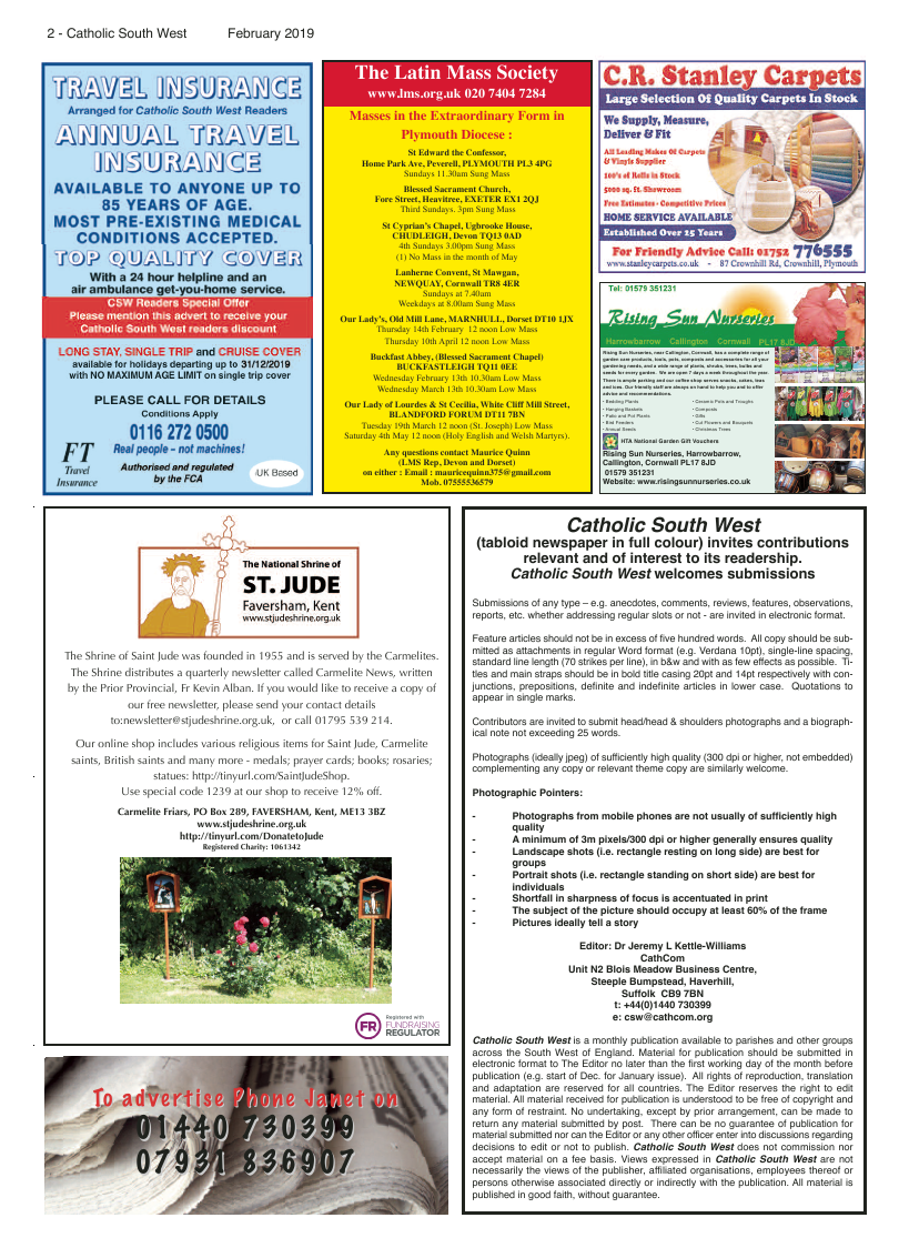 Feb 2019 edition of the Catholic South West - Page 