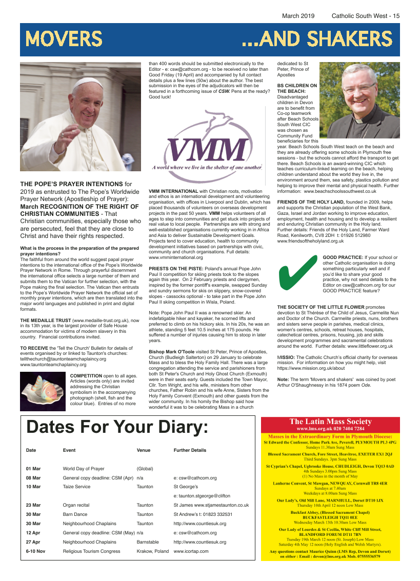 Mar 2019 edition of the Catholic South West - Page 