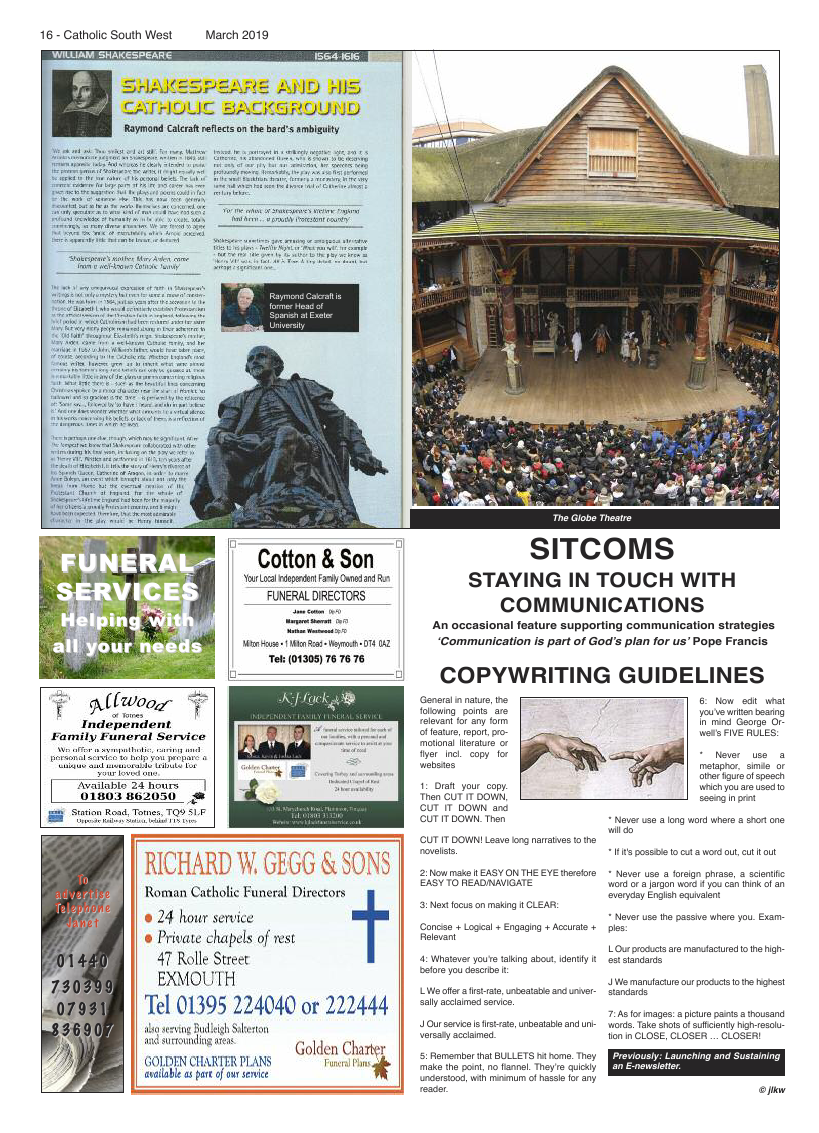 Mar 2019 edition of the Catholic South West - Page 