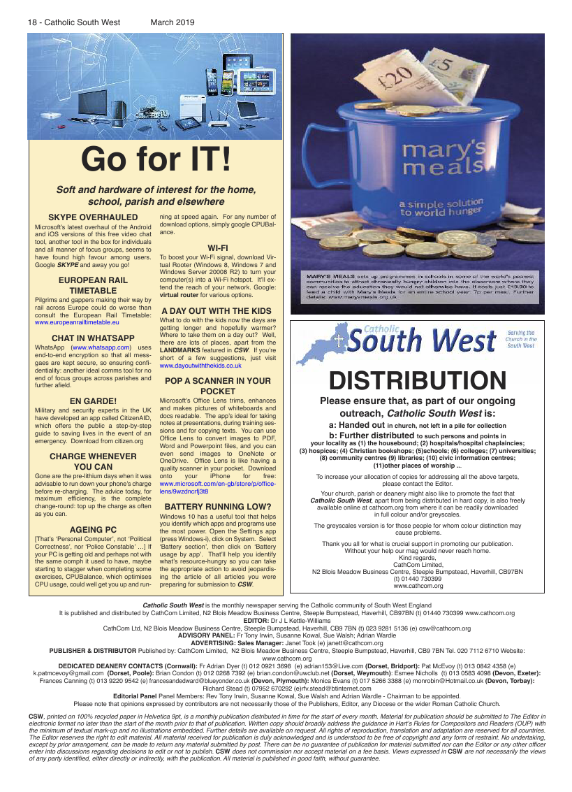 Mar 2019 edition of the Catholic South West - Page 