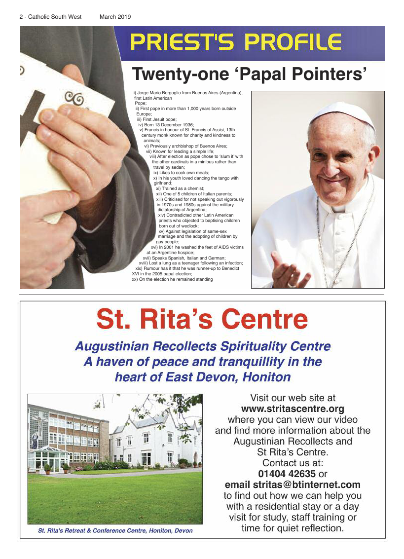 Mar 2019 edition of the Catholic South West - Page 