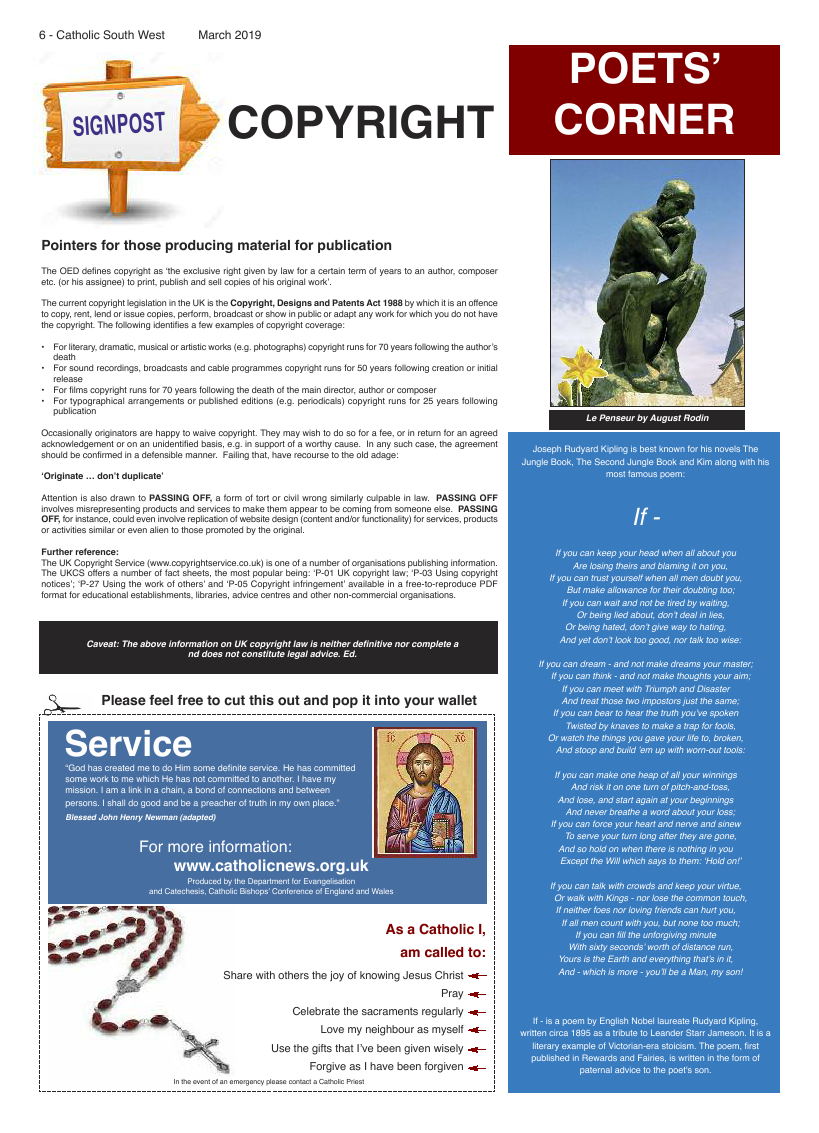 Mar 2019 edition of the Catholic South West - Page 