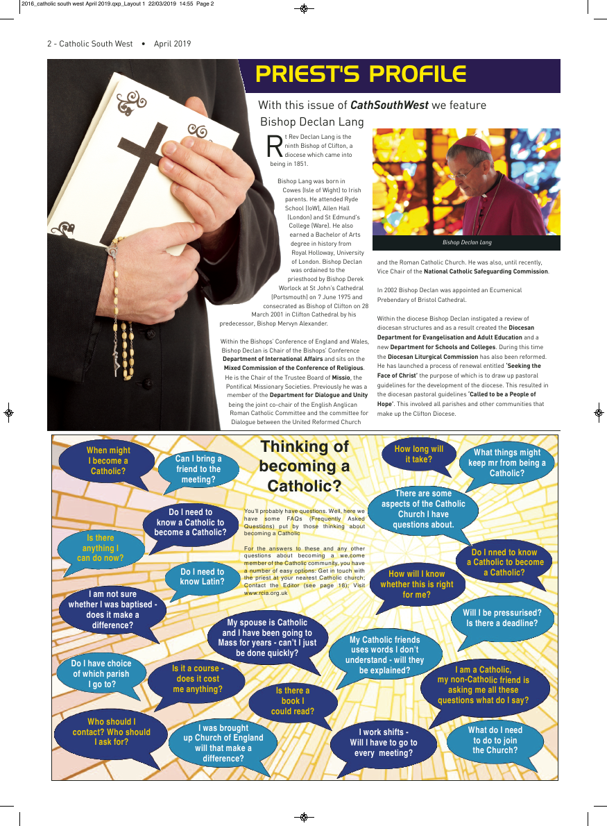 Apr 2019 edition of the Catholic South West - Page 