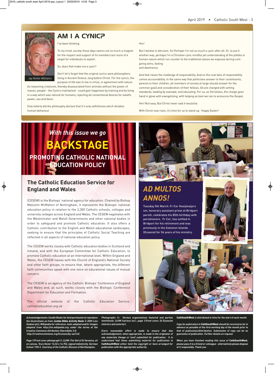 Apr 2019 edition of the Catholic South West - Page 