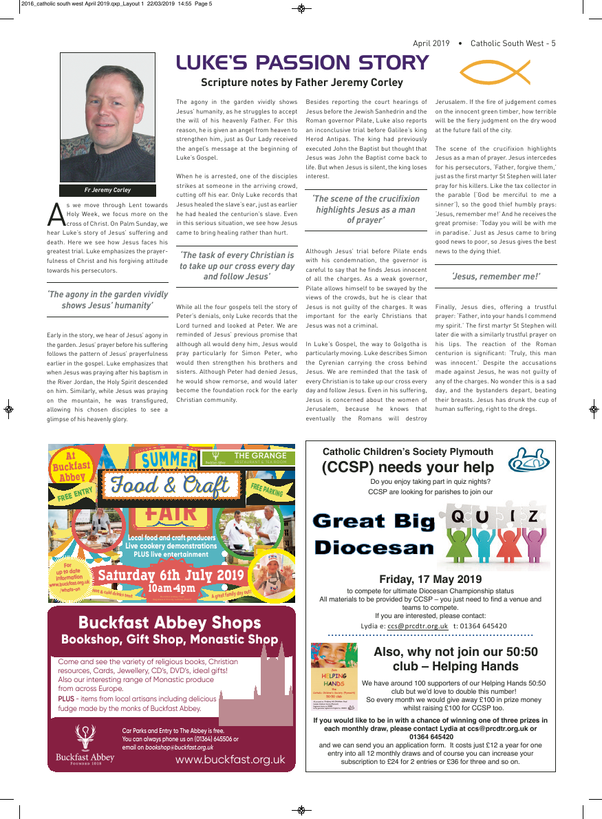 Apr 2019 edition of the Catholic South West - Page 