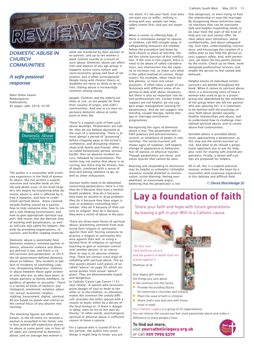 May 2019 edition of the Catholic South West - Page May 2019 edition of the Catholic South West - Page