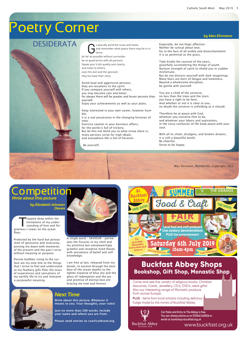 May 2019 edition of the Catholic South West - Page May 2019 edition of the Catholic South West - Page