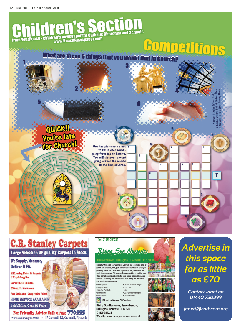 Jun 2019 edition of the Catholic South West - Page Jun 2019 edition of the Catholic South West - Page