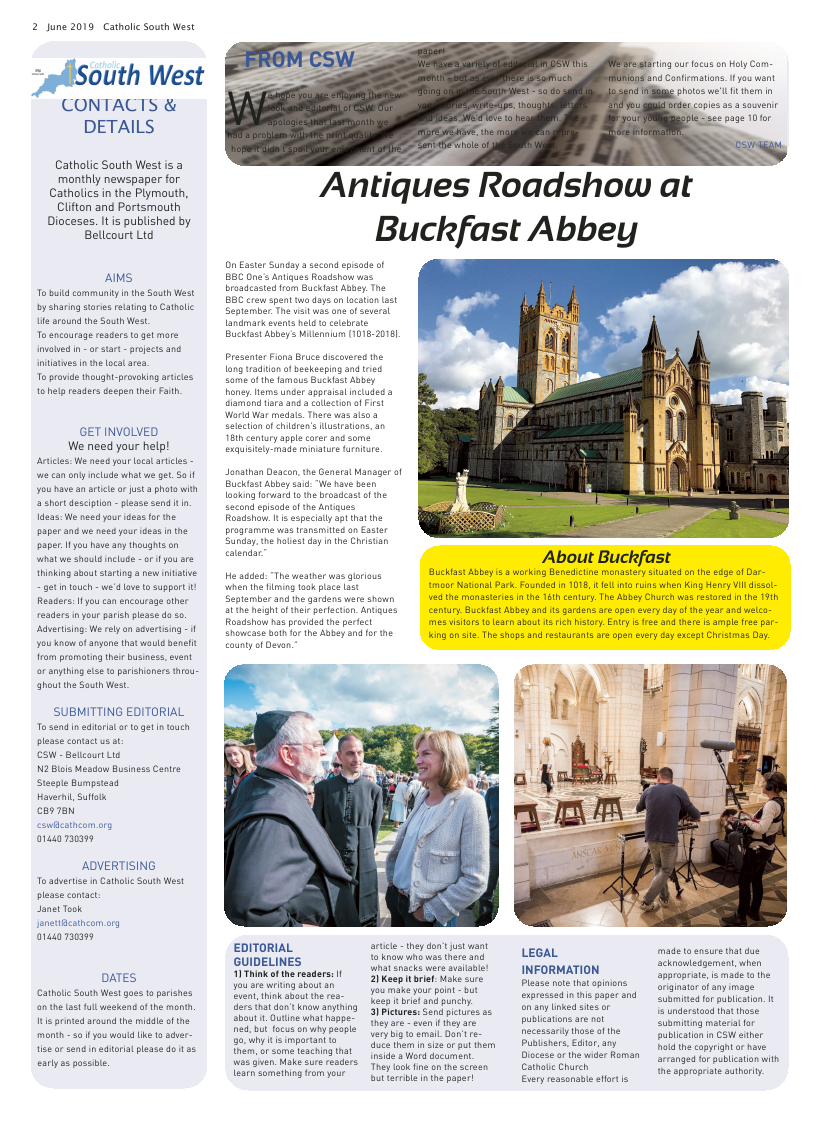Jun 2019 edition of the Catholic South West - Page Jun 2019 edition of the Catholic South West - Page
