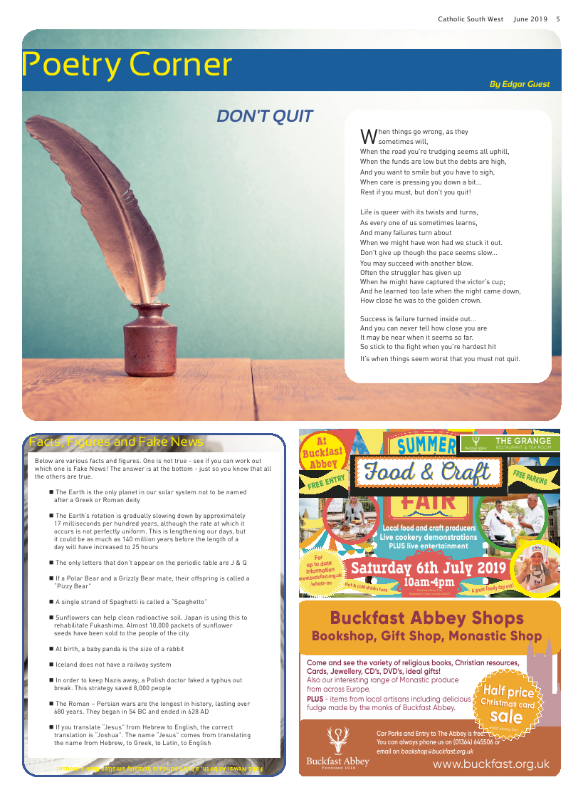 Jun 2019 edition of the Catholic South West - Page Jun 2019 edition of the Catholic South West - Page