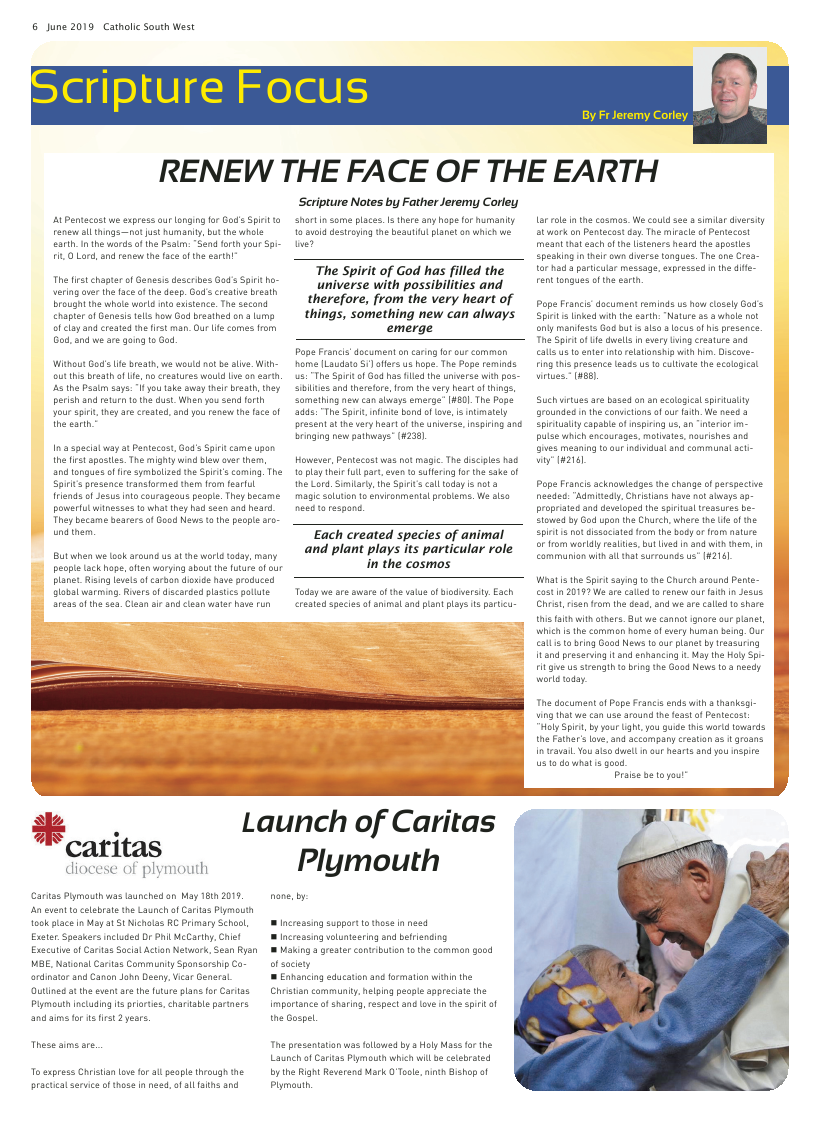 Jun 2019 edition of the Catholic South West - Page Jun 2019 edition of the Catholic South West - Page