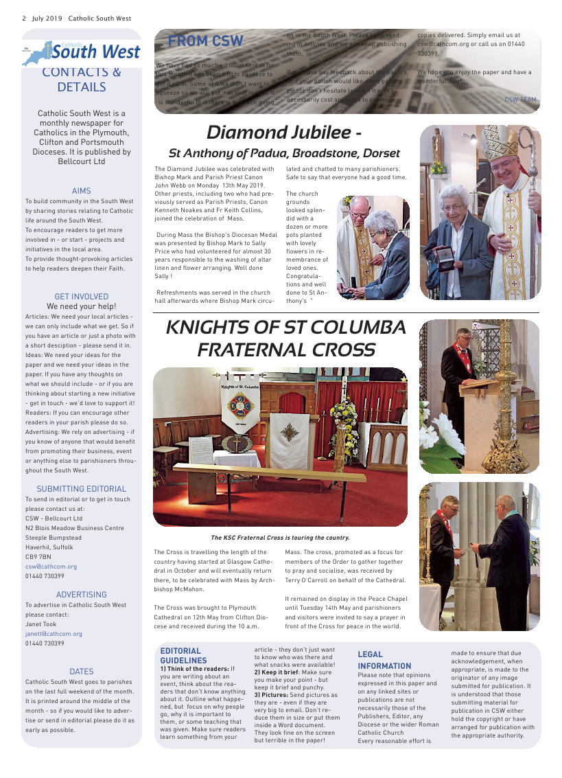 Jul 2019 edition of the Catholic South West - Page 