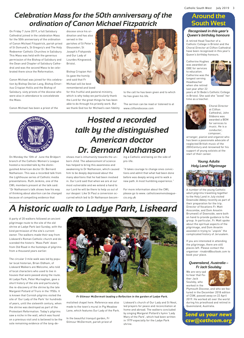 Jul 2019 edition of the Catholic South West - Page 