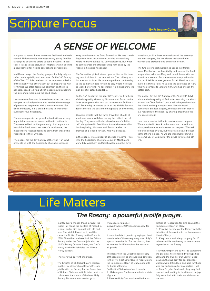 Jul 2019 edition of the Catholic South West - Page 