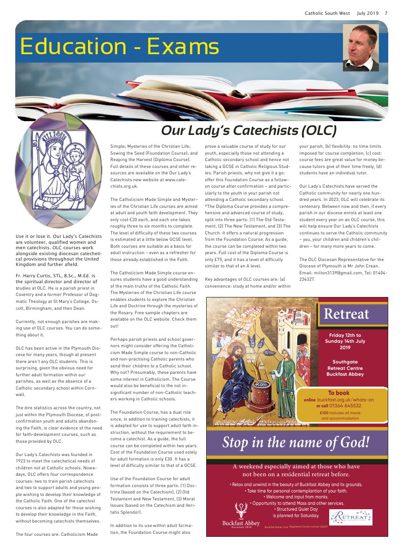 Jul 2019 edition of the Catholic South West - Page 