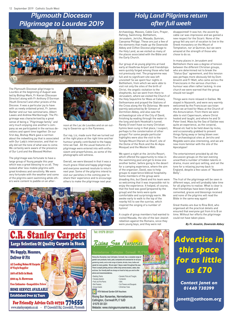 Sept 2019 edition of the Catholic South West - Page 