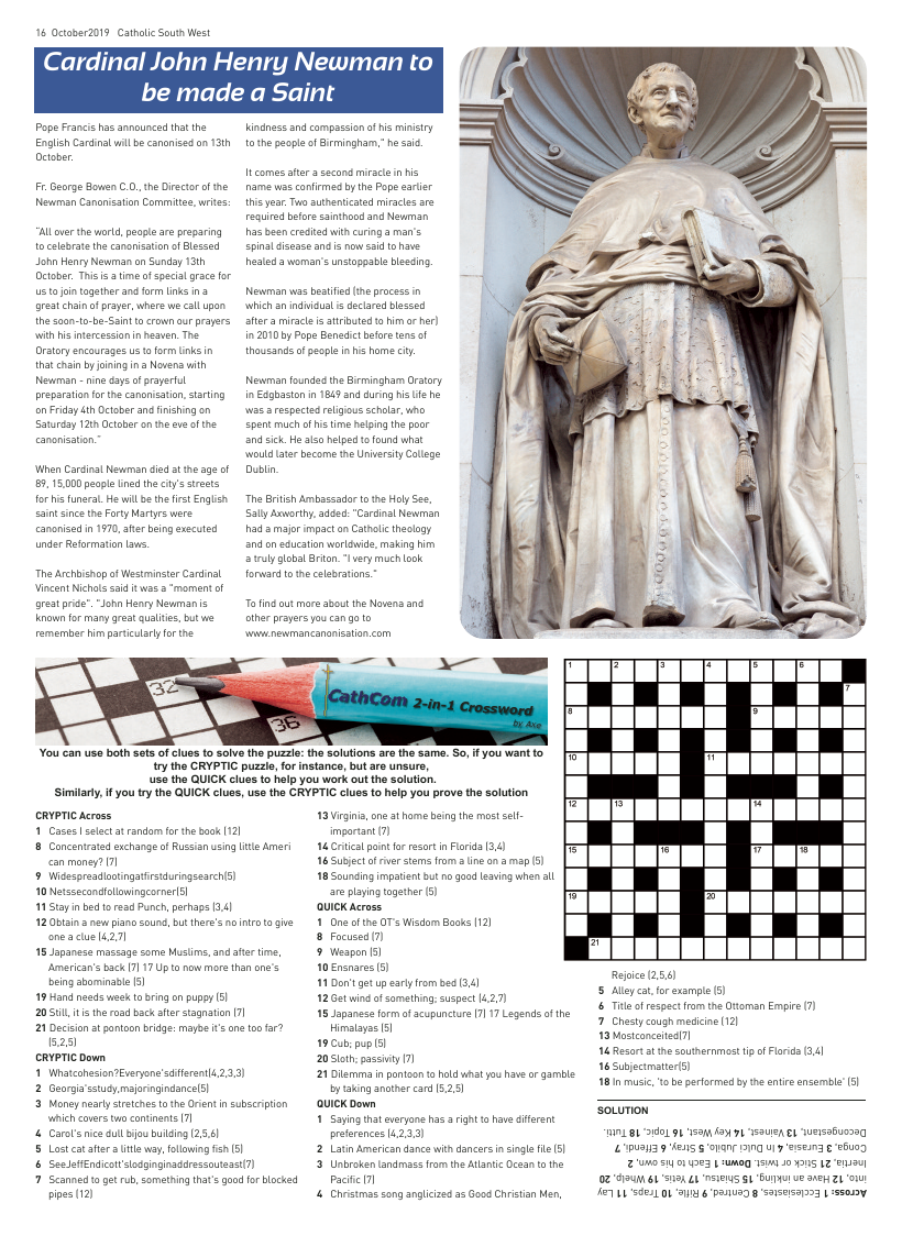 Oct 2019 edition of the Catholic South West - Page 