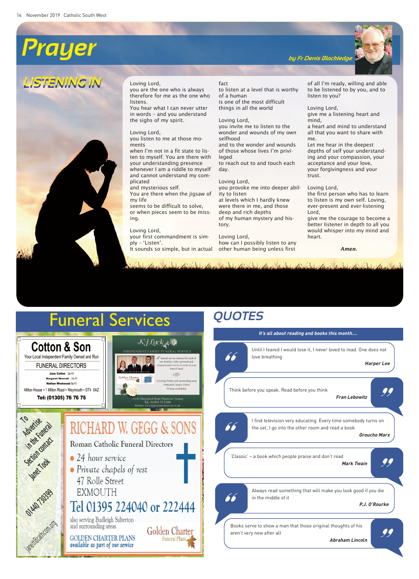 Nov 2019 edition of the Catholic South West - Page 