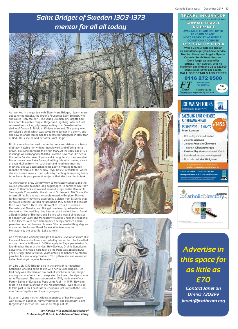 Dec 2019 edition of the Catholic South West - Page 