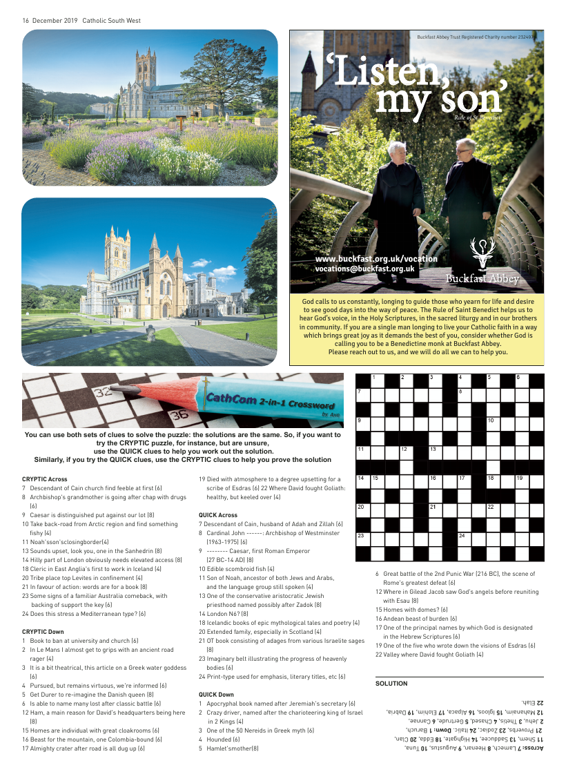 Dec 2019 edition of the Catholic South West - Page 