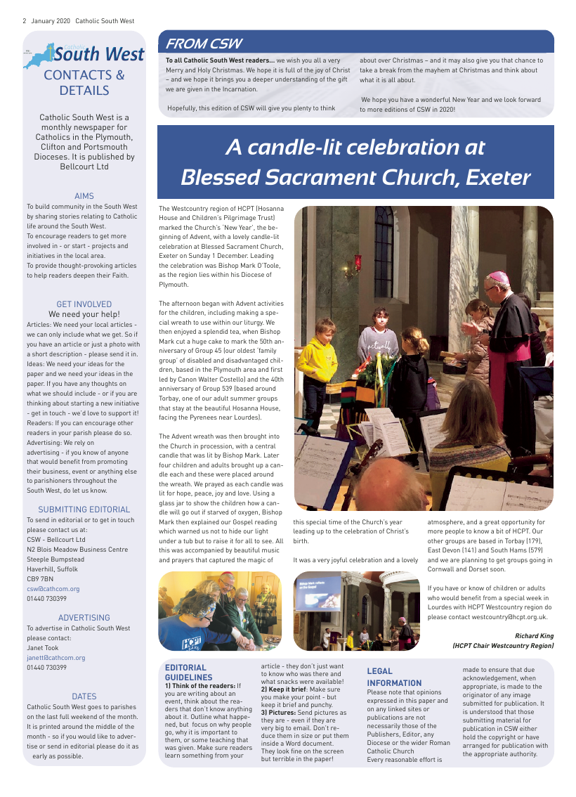 Jan 2020 edition of the Catholic South West